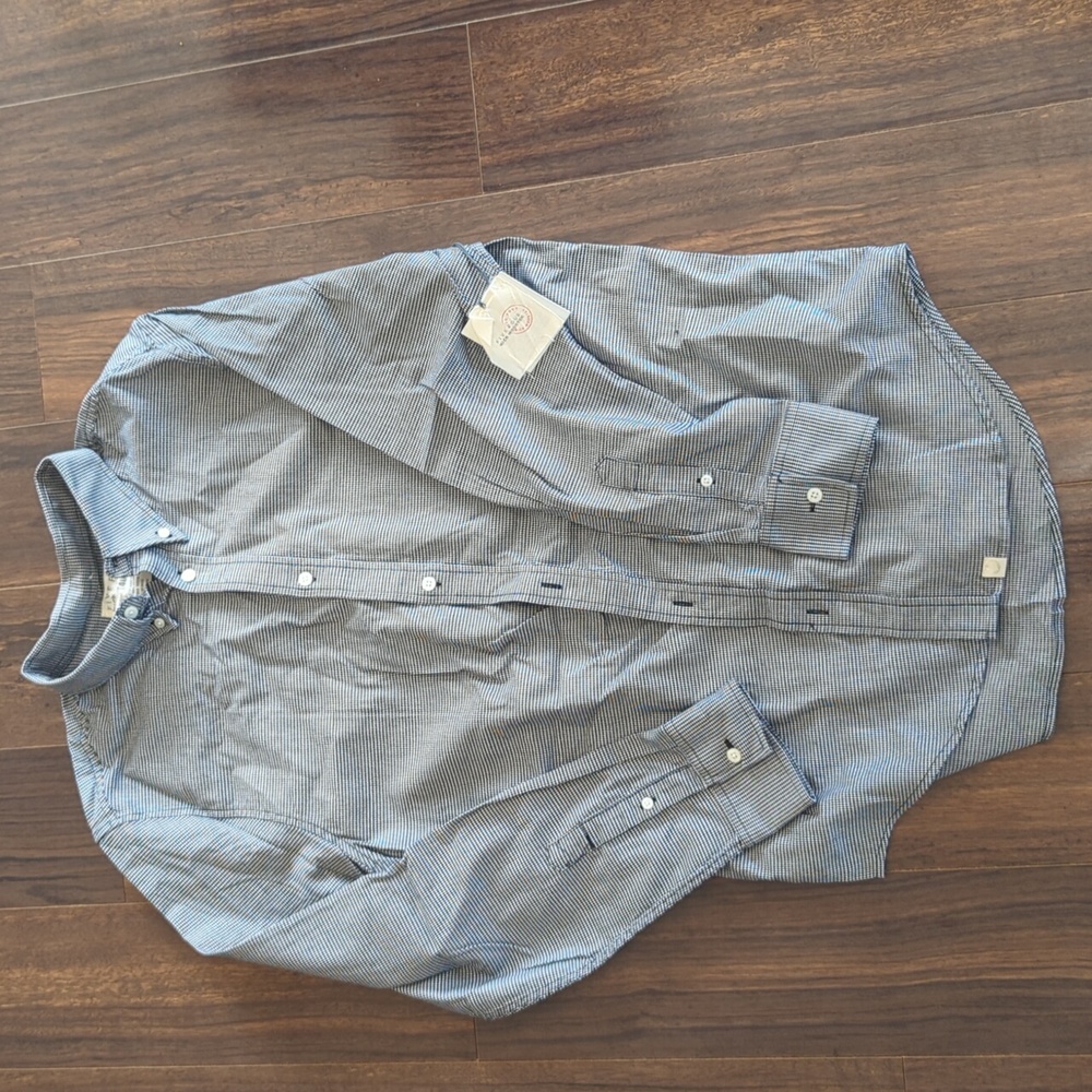 Whit/Black Pattern Button Down - L